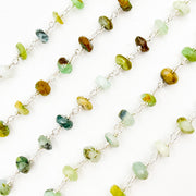 Peruvian Opal Sterling Silver Wire Chain